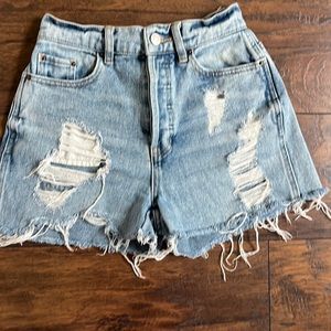 PacSun Baggy Jean distressed high rise shorts